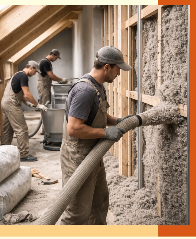 Утепление таунхауса эковатой в Карабулаке от 2272 руб./м² — монтаж и задувка | ТепломастерКрб