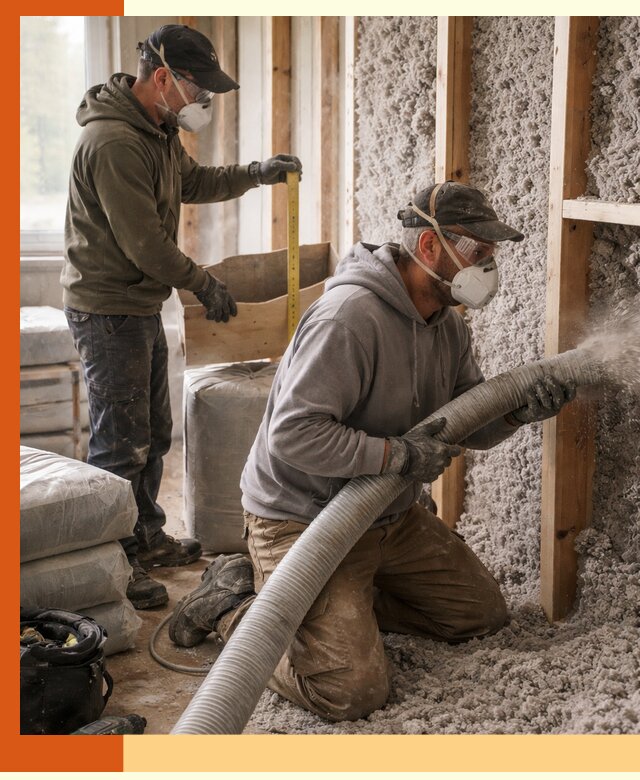 Утепление таунхауса эковатой в Карабулаке для максимально теплых стен