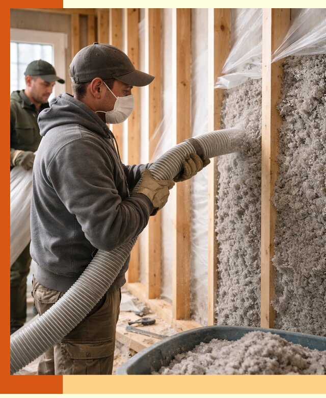 Утепление каркасного дома эковатой в Карабулаке — качественно и надолго