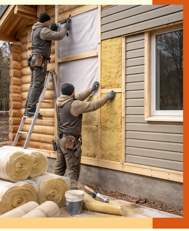 Утепление деревянного дома в Карабулаке от 6404 руб./м2 — заказать работы | ТепломастерКрб