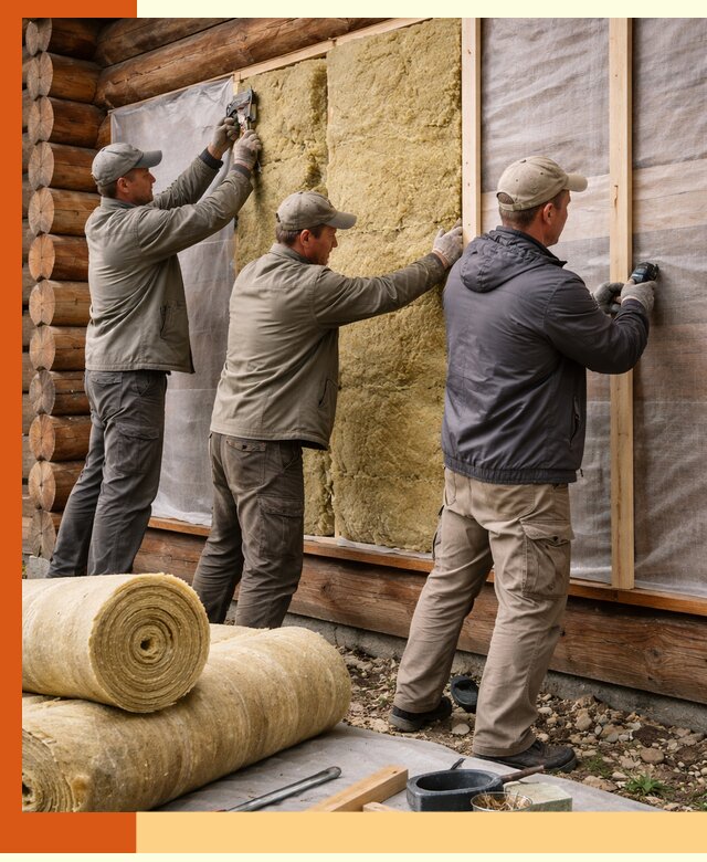 Утепление деревянного дома в Карабулаке эффективными технологиями