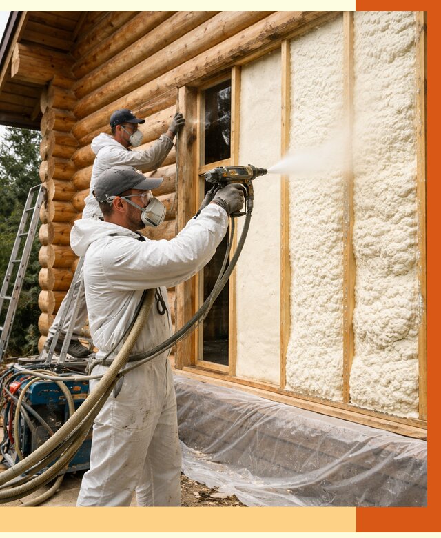 Утепление деревянного дома ППУ в Карабулаке от 4338 руб/м2 | ТепломастерКрб — под ключ