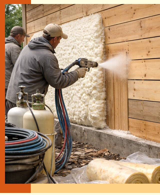 Утепление деревянного дома пенополиуретаном в Карабулаке