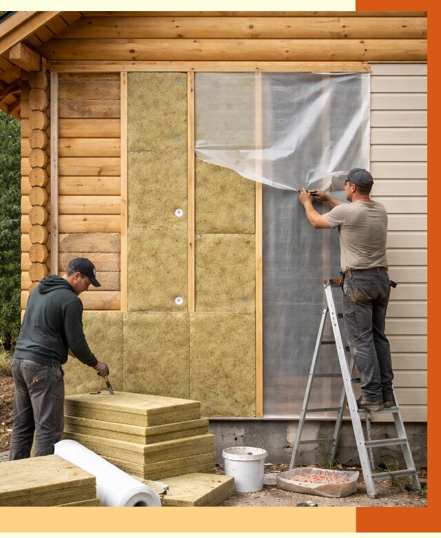 Утепление дома из бруса в Карабулаке от 3873 руб./м2 — работы под ключ | ТепломастерКрб