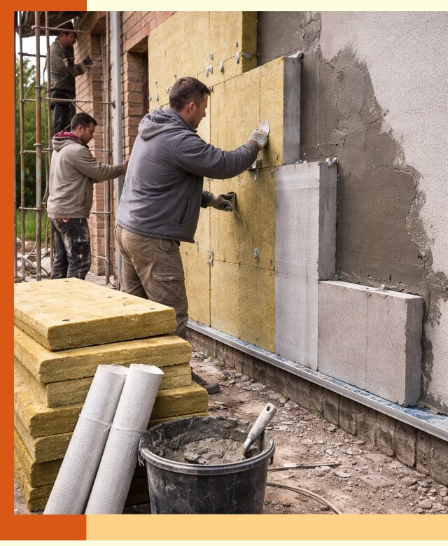 Утепление кирпичного дома под ключ в Карабулаке