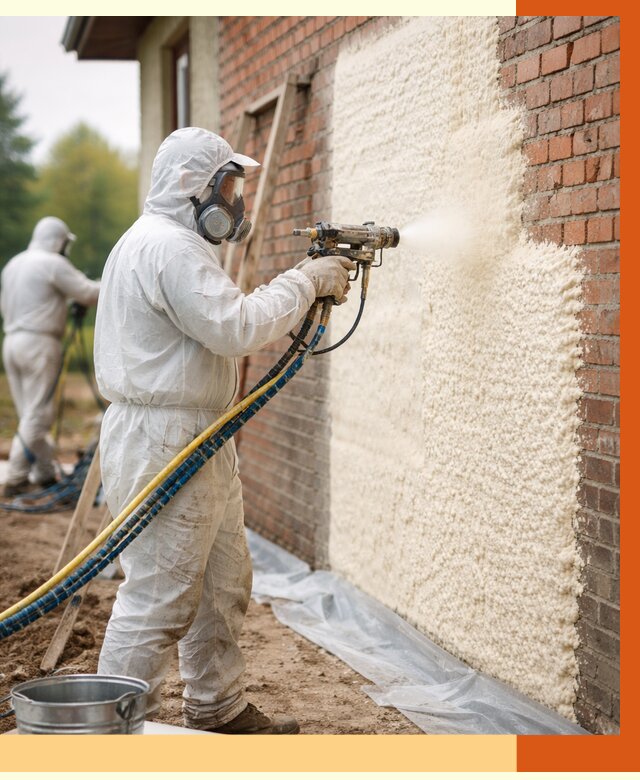 Утепление кирпичного дома ППУ в Карабулаке под ключ от 6714 руб. | ТепломастерКрб