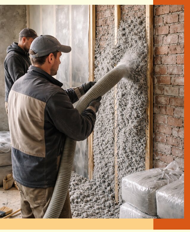 Утепление кирпичного дома эковатой в Карабулаке от 2427 руб./м² | ТепломастерКрб