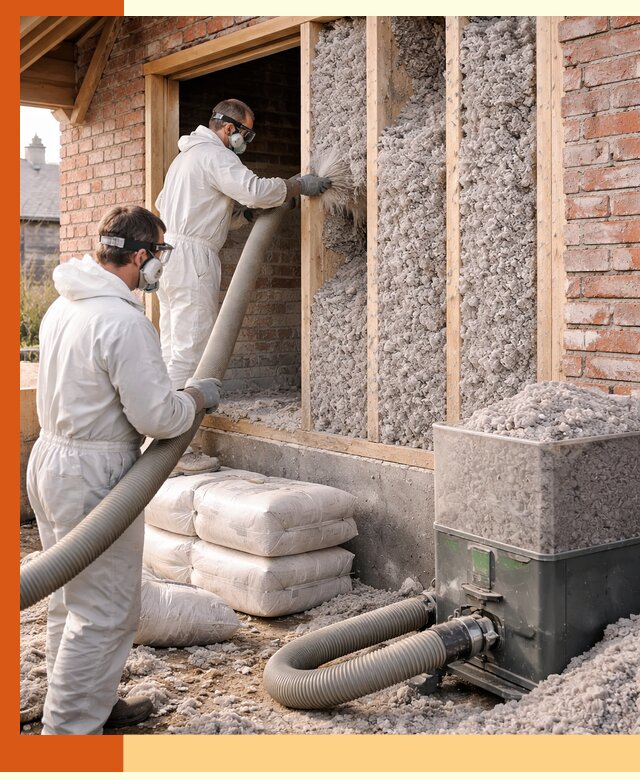 Утепление кирпичного дома эковатой в Карабулаке