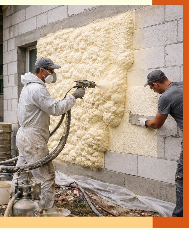 Утепление дома из газобетона ППУ в Карабулаке от 4958 руб./м² под ключ | ТепломастерКрб