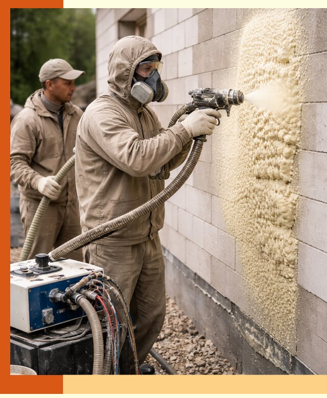 Утепление дома из газобетона ППУ в Карабулаке — надежная теплоизоляция