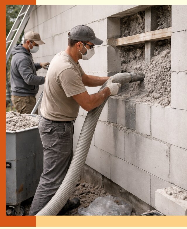 Утепление дома из газобетона эковатой в Карабулаке