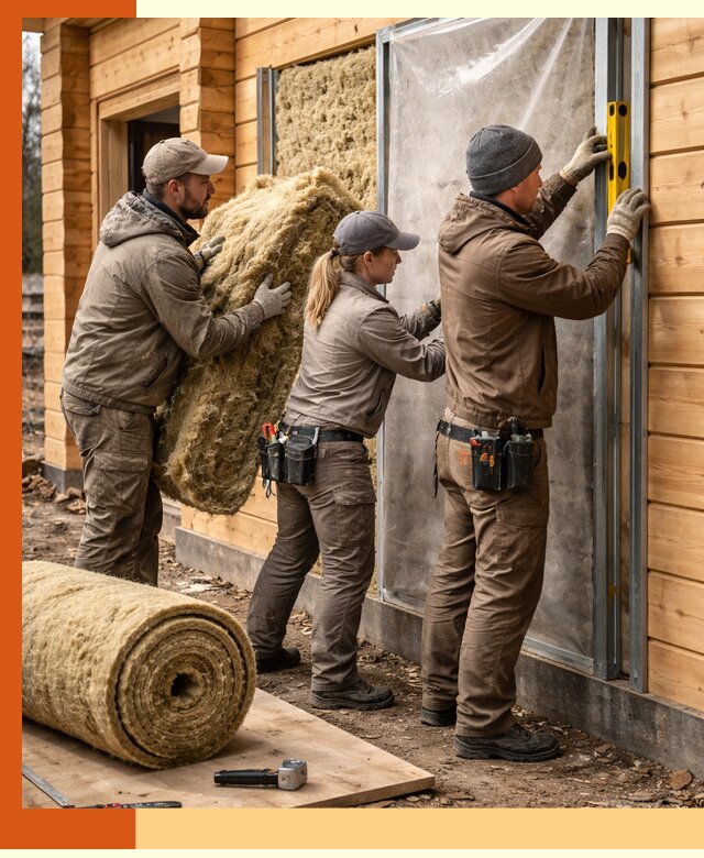 Утепление дома из двойного бруса в Карабулаке качественно и надёжно