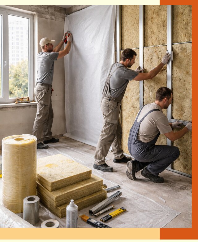 Утепление квартиры в Карабулаке от 4648 руб/м2 — утеплить квартиру изнутри и снаружи | ТепломастерКрб