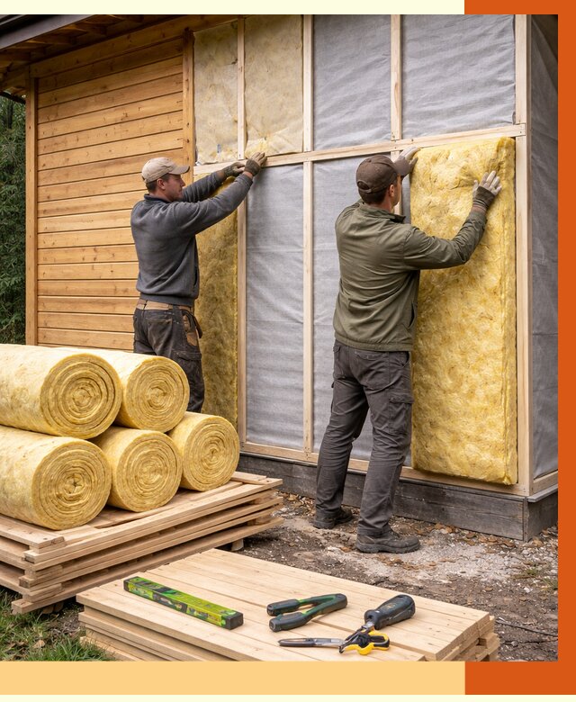 Утепление бани снаружи в Карабулаке от 87797 руб. под ключ | ТепломастерКрб