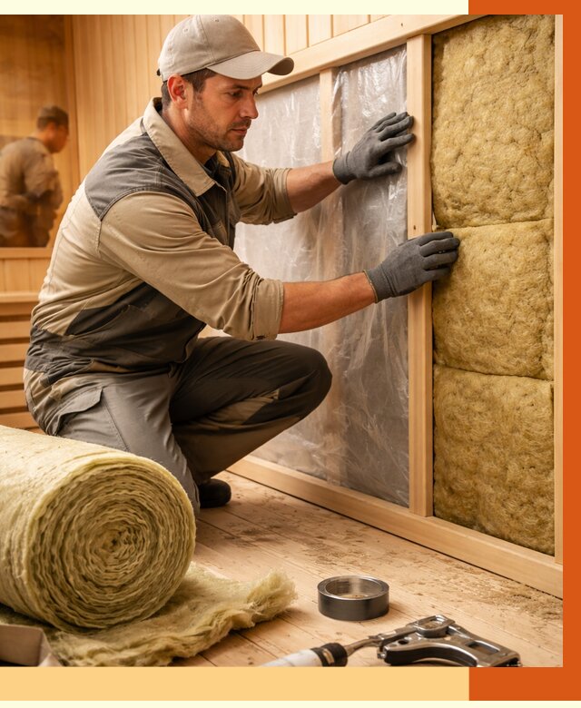 Утепление сауны изнутри в Карабулаке от 6714 руб. за м2 | ППУ, под ключ — ТепломастерКрб