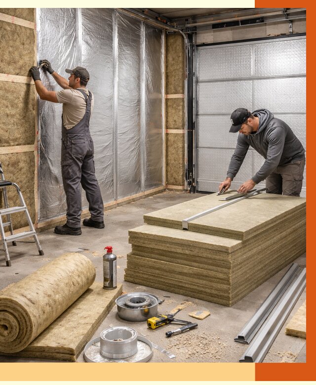 Утепление гаража в Карабулаке от 4648 руб/м2 — комплексное утепление ворот и стен | ТепломастерКрб