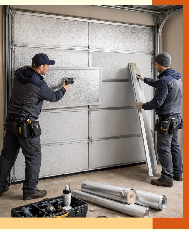 Утепление гаражных ворот в Карабулаке от 8108 руб/м2 — надежно и быстро | ТепломастерКрб