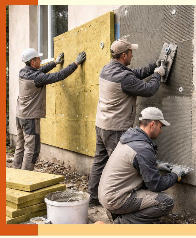 Утепление фасада под штукатурку в Карабулаке — энергоэффективная технология