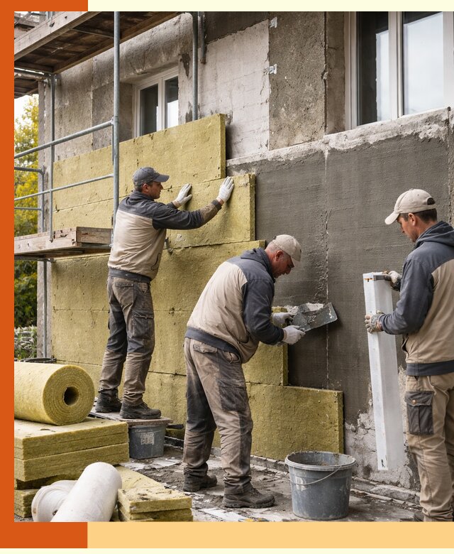 Утепление фасада зданий и домов в Карабулаке