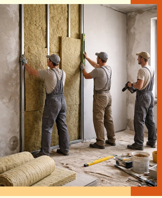 Утепление стен изнутри в Карабулаке от 2324 руб/м² под ключ | ТепломастерКрб