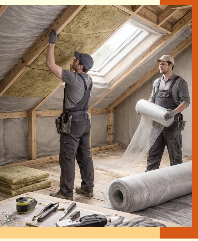 Утепление крыши изнутри мансарды в Карабулаке от 4338 руб./м² | ТепломастерКрб