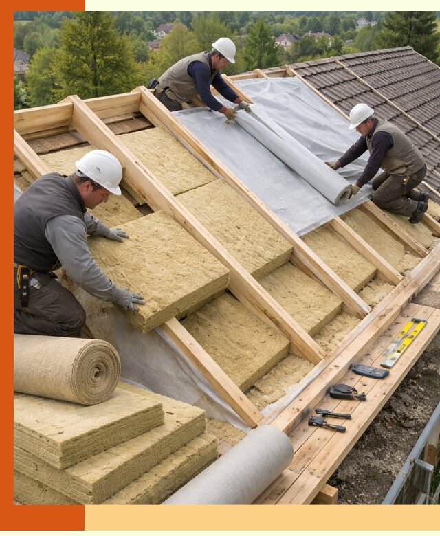 Утепление скатной крыши в Карабулаке качественно и надёжно