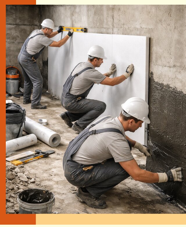 Утепление фундамента изнутри профессионально в Карабулаке