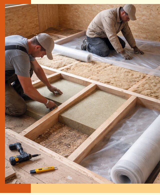 Профессиональное утепление деревянного пола в Карабулаке