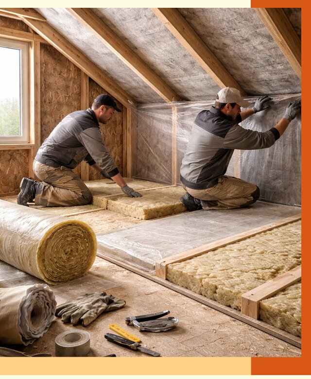 Утепление чердака в Карабулаке от 7747 руб/м² — теплоизоляция и комплексное утепление под ключ | ТепломастерКрб