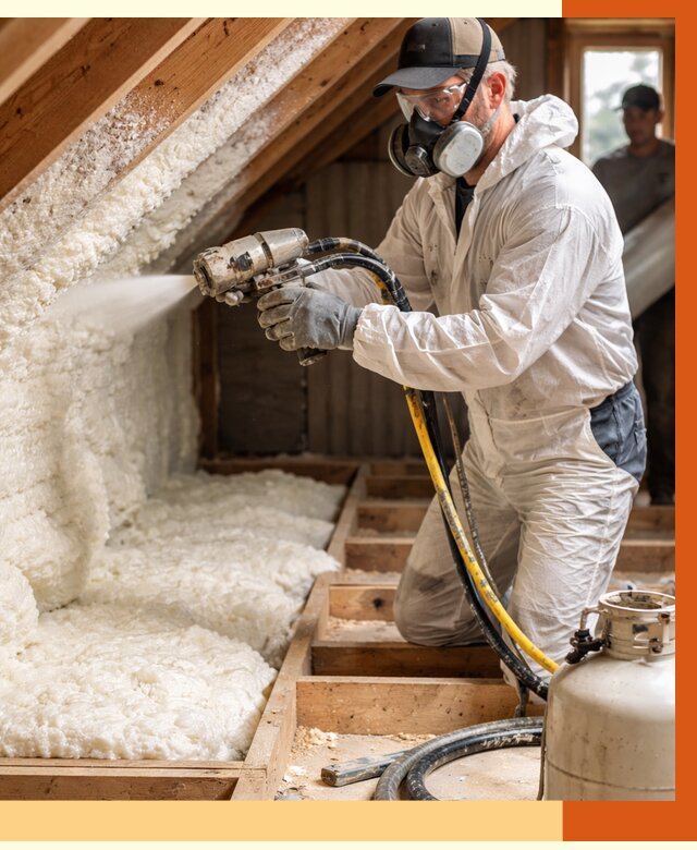 Утепление чердака ППУ в Карабулаке от 8904 руб./м2 — услуга под ключ | ТепломастерКрб