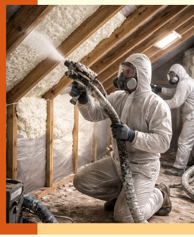 Утепление чердака пенополиуретаном (ППУ) в Карабулаке