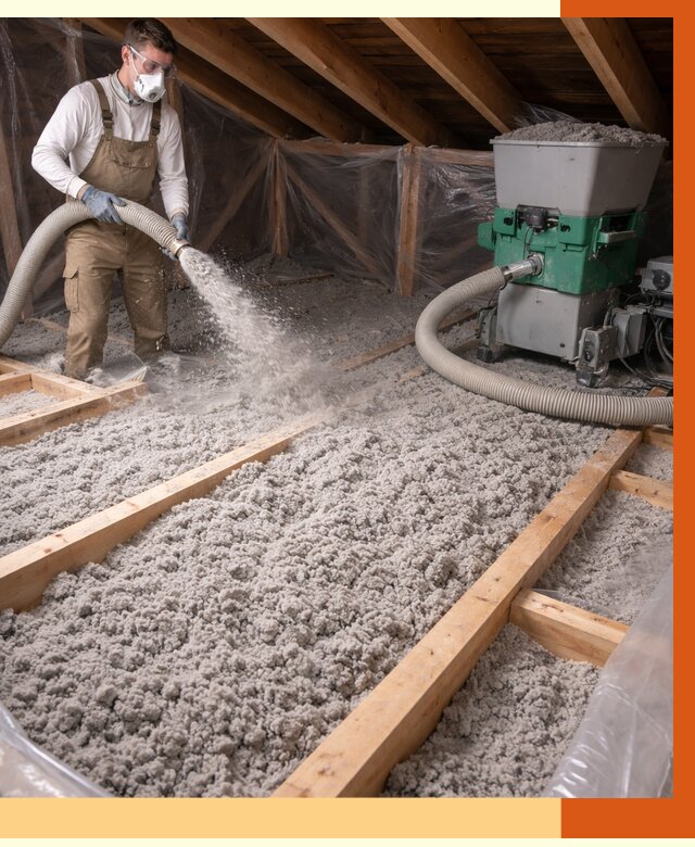 Утепление чердака эковатой в Карабулаке от 1498 руб/м2 — заказать у ТепломастерКрб