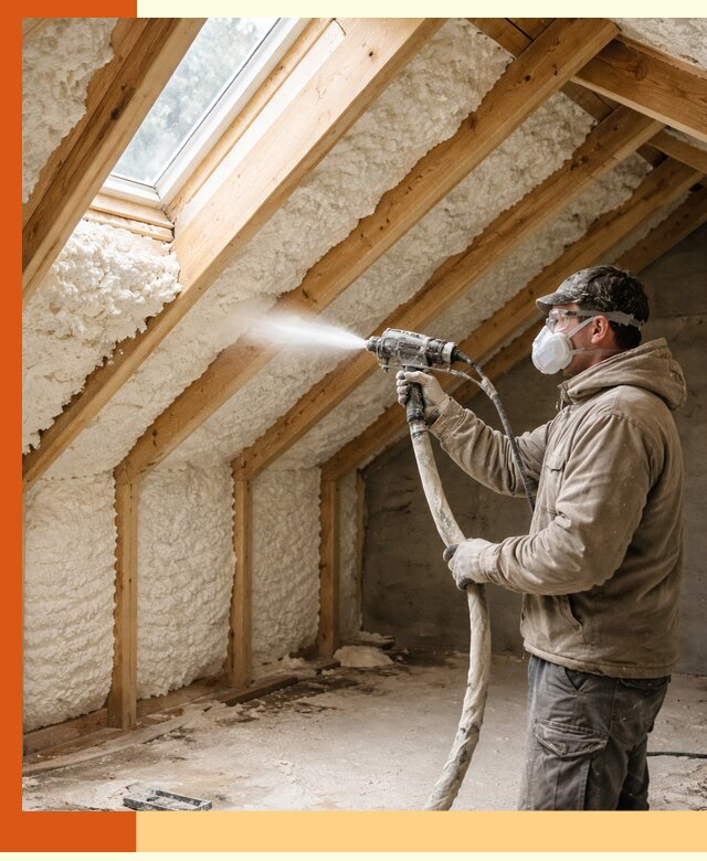 Утепление мансарды ППУ в Карабулаке быстро и надежно