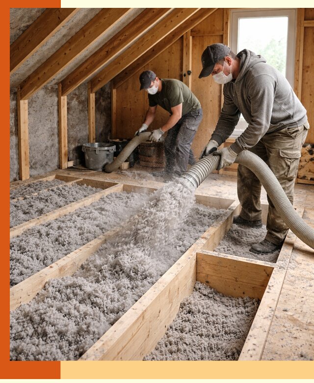 Утепление мансарды эковатой в Карабулаке с гарантией качества