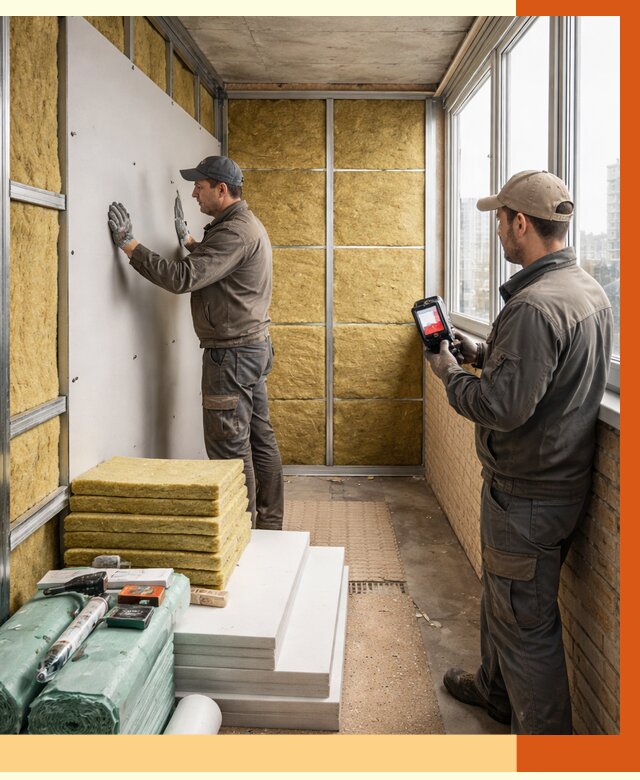 Утепление балкона в Карабулаке от 4648 руб. под ключ | ТепломастерКрб