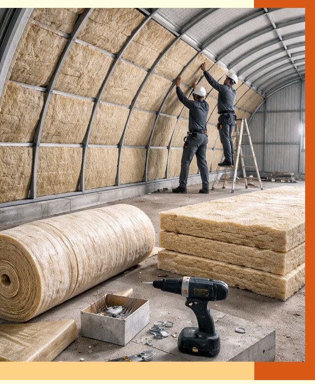 Утепление арочного ангара в Карабулаке от 3305 руб./м2 под ключ | ТепломастерКрб