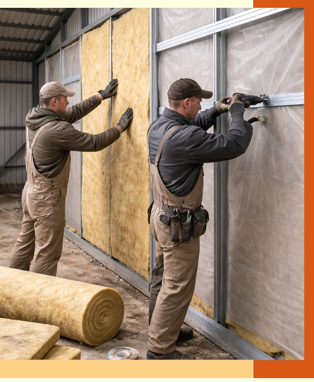 Утепление металлического ангара в Карабулаке от 4906 руб/м2 — услуги под ключ | ТепломастерКрб