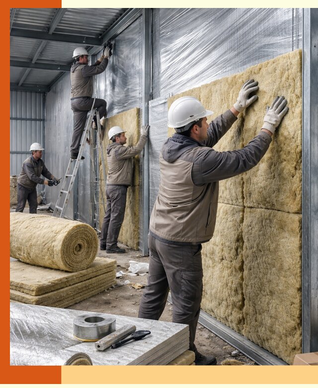 Утепление металлического склада в Карабулаке: теплоизоляция и герметизация