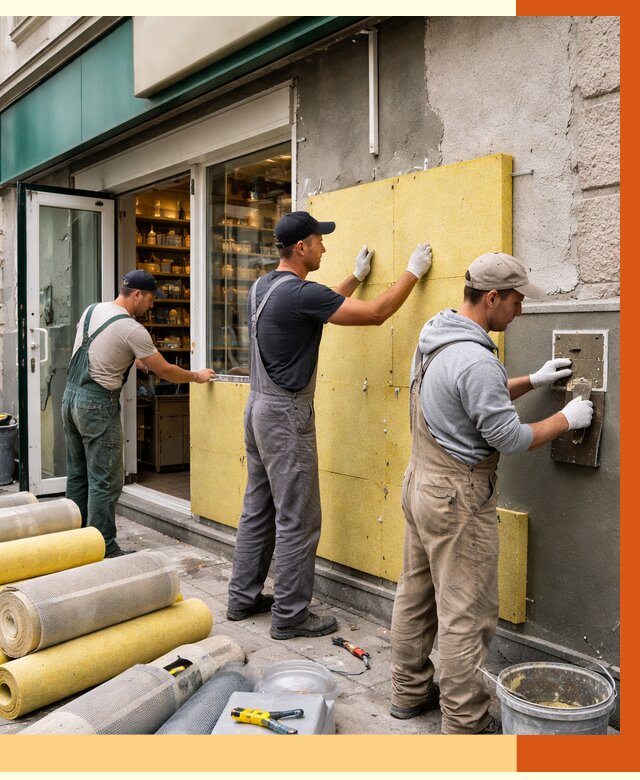 Утепление магазина в Карабулаке от 4648 руб/м2 — цена, стены и снаружи | ТепломастерКрб