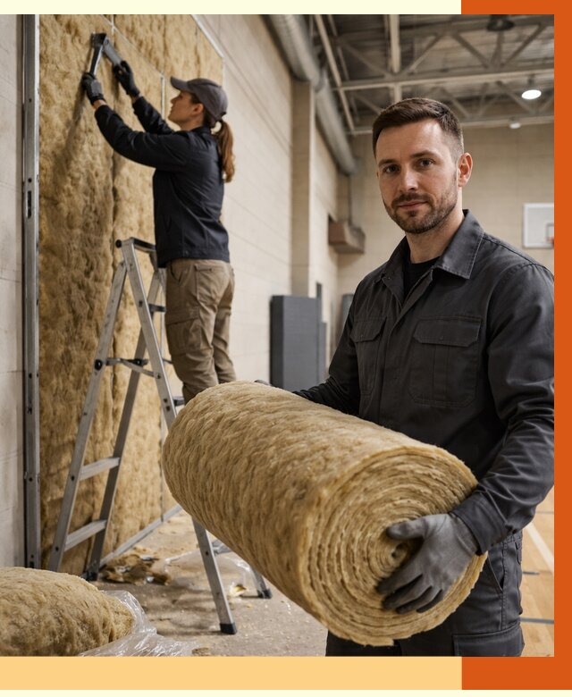 Утепление спортзала в Карабулаке от 7747 руб/м2 — комплексное утепление под ключ | ТепломастерКрб