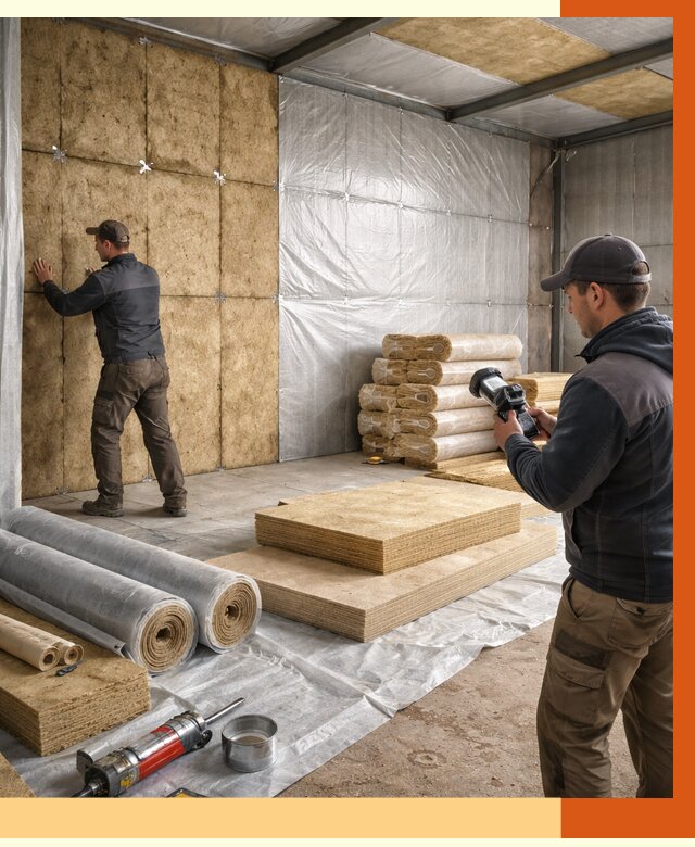 Утепление теплого склада в Карабулаке под ключ от 11878 руб/м² | ТепломастерКрб