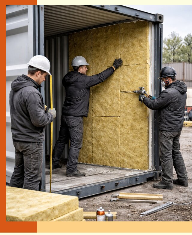 Утепление морского контейнера в Карабулаке: надежная теплоизоляция и защита