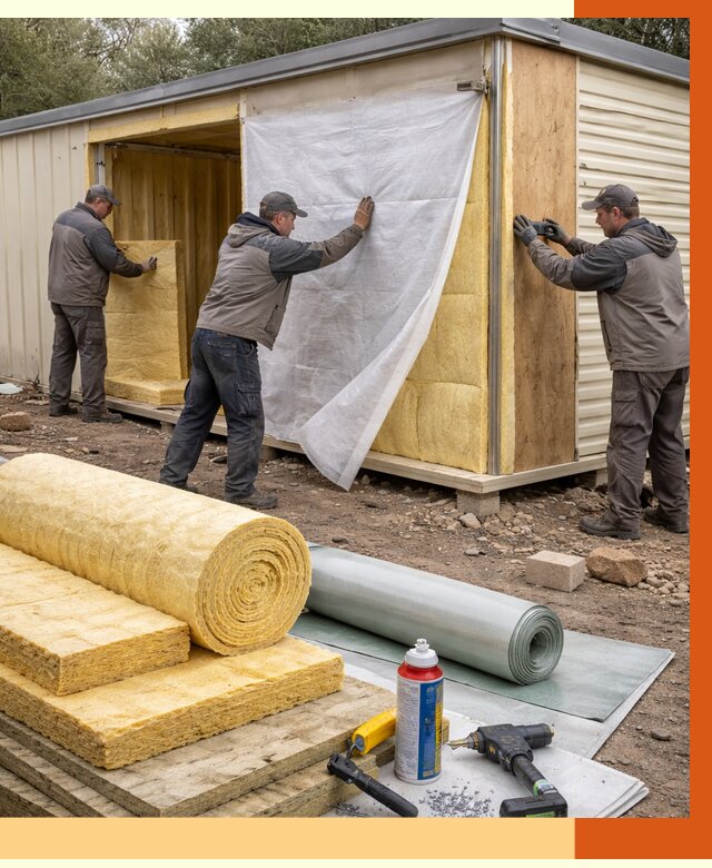 Утепление строительной бытовки в Карабулаке от 12911 руб. под ключ | ТепломастерКрб