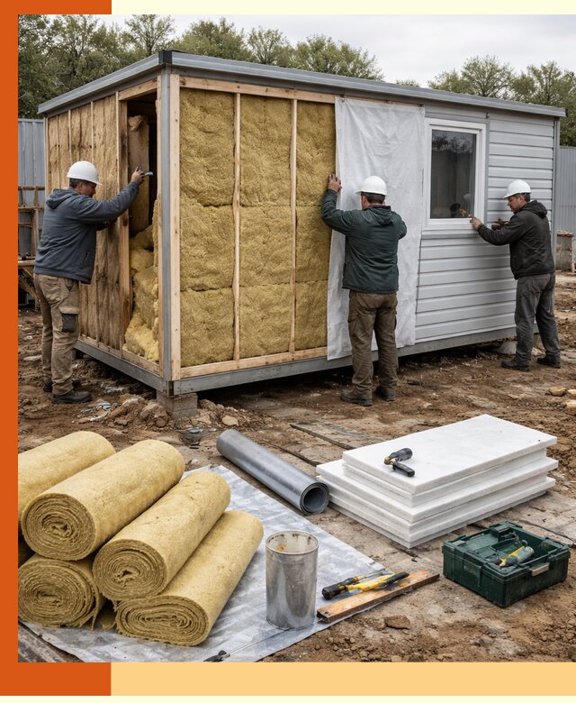 Утепление строительной бытовки под ключ в Карабулаке для любых условий