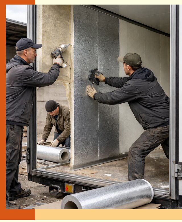 Утепление холодильного кузова в Карабулаке — монтаж и теплоизоляция