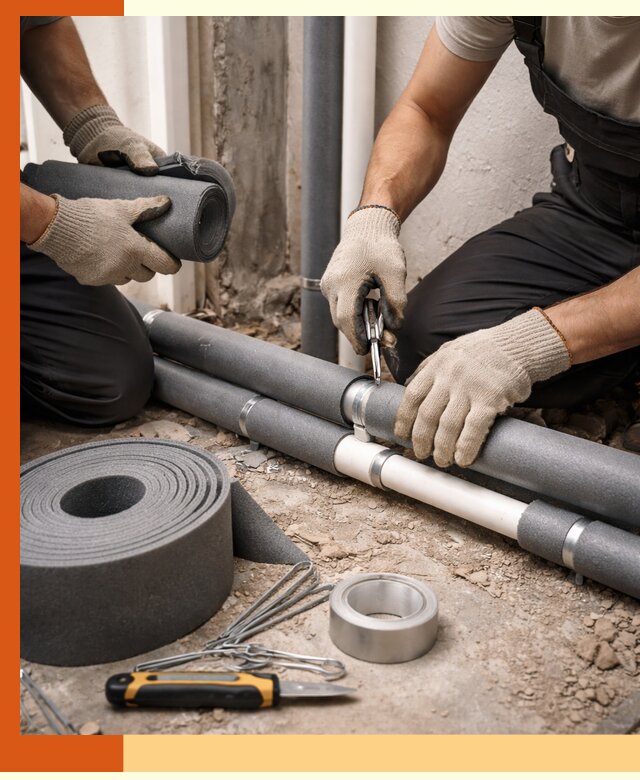 Утепление труб водоснабжения в Карабулаке — монтаж и защита сети