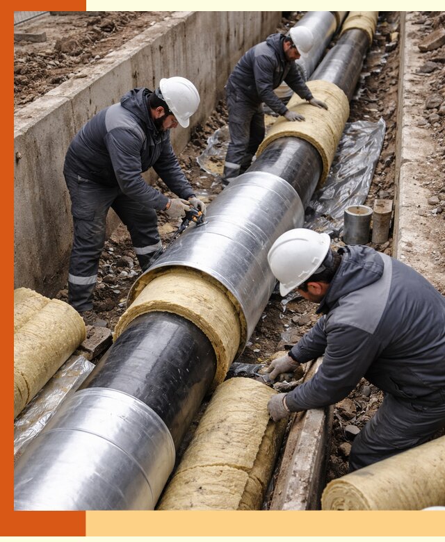 Утепление теплотрассы в Карабулаке: утеплительные работы и материалы