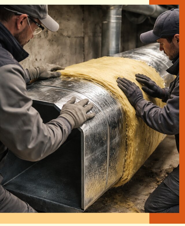 Утепление воздуховодов в Карабулаке от 4338 руб. — теплоизоляция вентиляции | ТепломастерКрб