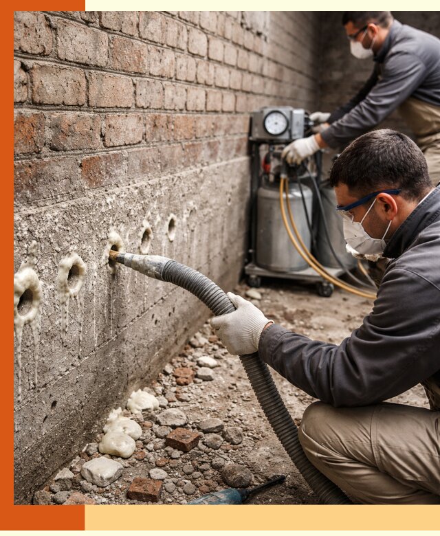 Заполнение колодцевой кладки ППУ в Карабулаке быстро и герметично