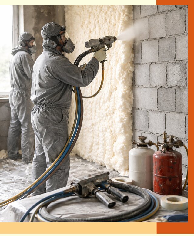 Утепление блочной стены ППУ в Карабулаке от 4390 руб./м² — ТепломастерКрб